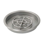 Golden Flame 30" Round Drop-In Fire Pit Pan w/ Installed 24” Round Stainless-Steel Fire Ring Burner