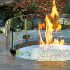 Golden Flame 22.9IN Round Glass Fireplace Table Flame Guard