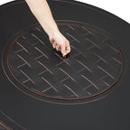 Bel Air 48 × 38 in Oval Natural Gas Fire Pit Table – Antique Copper