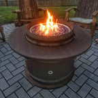 Golden Flame 30" Round Drop-In Fire Pit Pan w/ Installed 24” Round Stainless-Steel Fire Ring Burner