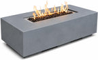 Golden Flame 55 inch concrete natural gas fire pit table with rectangular flame tray and gray concrete body