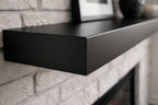 Golden Flame 60 Inch Non-Combustible Metal Fireplace Mantel Shelf - Heavy-Gauge Steel Floating Mantel - Heat Shield for TV Above Fireplace - Matte Black - Made in USA Matte Black 60 Inches image 3