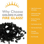 Black Onyx Reflective 1/2 in Reflective Fire Glass – 10 lb