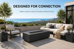 Golden Flame 55" Rectangle Concrete Gas Fire Pit Table – Modern GFRC Outdoor Fire Table, 65,000 BTU Stainless Steel Burner, Push Button Ignition, Lava Rock Included - Natural Gray image 7