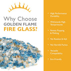 Pacific Sky Reflective 1/2 in Reflective Fire Glass – 10 lb