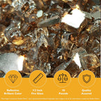 Copper Reflective 1/2 in Reflective Fire Glass – 10 lb