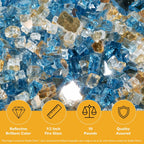 Pacific Sky Reflective 1/2 in Reflective Fire Glass – 10 lb