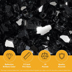 Black Onyx Reflective 1/2 in Reflective Fire Glass – 10 lb