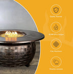 Bel Air 48 × 38 in Oval Natural Gas Fire Pit Table – Antique Copper