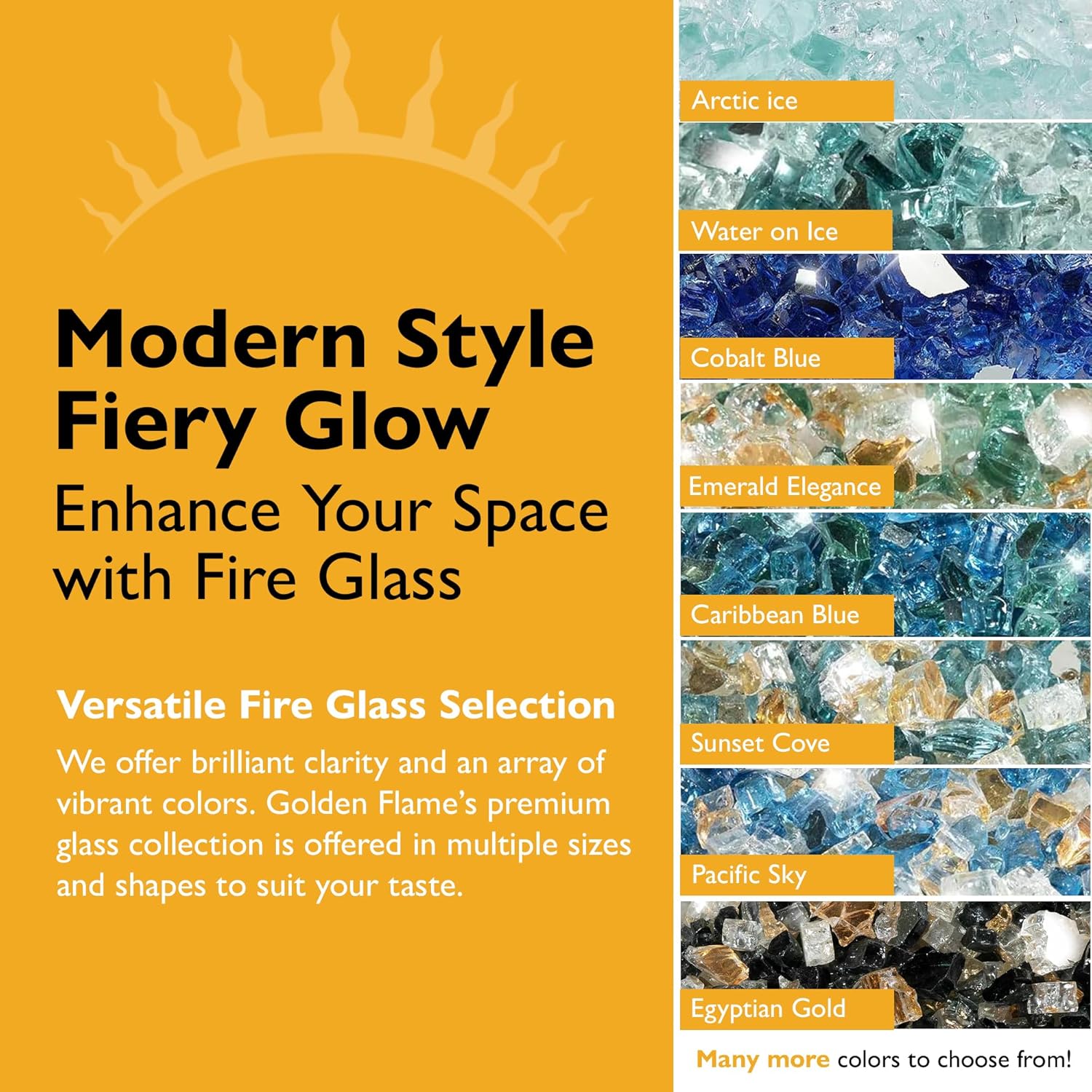 Emerald Elegance Reflective 1/2 in Reflective Fire Glass – 10 lb