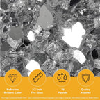 Titanium Reflective 1/2 in Reflective Fire Glass – 10 lb