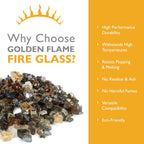 Desert Gold Reflective 1/2 in Reflective Fire Glass – 10 lb
