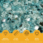 Water On Ice Reflective 1/2 in Reflective Fire Glass – 10 lb