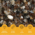 Desert Gold Reflective 1/2 in Reflective Fire Glass – 10 lb