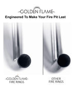 Golden Flame 30" Round Drop-In Fire Pit Pan w/ Installed 24” Round Stainless-Steel Fire Ring Burner