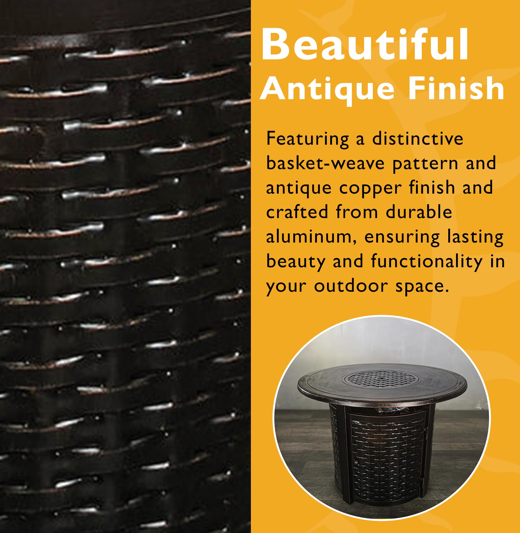 Golden Flame Natural Gas Firepit Table