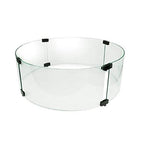 Golden Flame 22.9IN Round Glass Fireplace Table Flame Guard