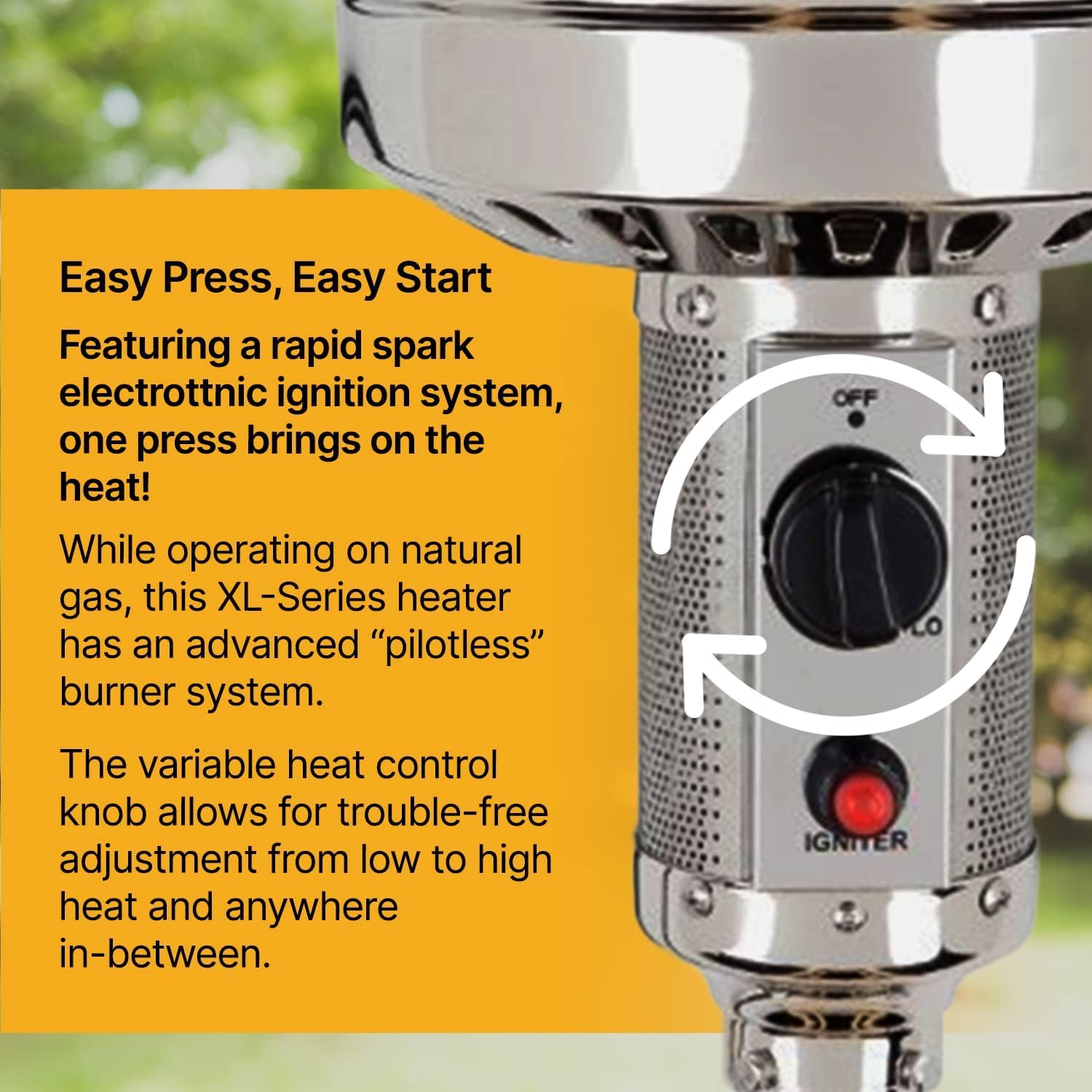 Golden Flame Outdoor Natural Gas Patio Heater 45,000 BTU