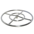 Golden Flame 30" Round Flat Fire Pit Pan w/ Installed 24” Round Stainless-Steel Fire Ring Burner - Weatherproof, Whistle-Free Set for Patio & Backyard