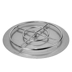 Golden Flame 30" Round Flat Fire Pit Pan w/ Installed 24” Round Stainless-Steel Fire Ring Burner - Weatherproof, Whistle-Free Set for Patio & Backyard